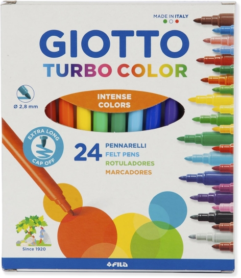 SET 24 PENNARELLI 'GIOTTO TURBO COLOR' PUNTA FINE / SET 12 PENNARELLI 'GIOTTO TURBO MAXI' PUNTA GROSSA