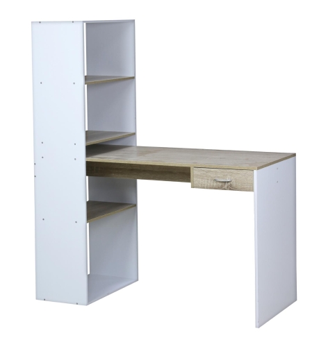 Scrivania con libreria laterale e 4 ripiani