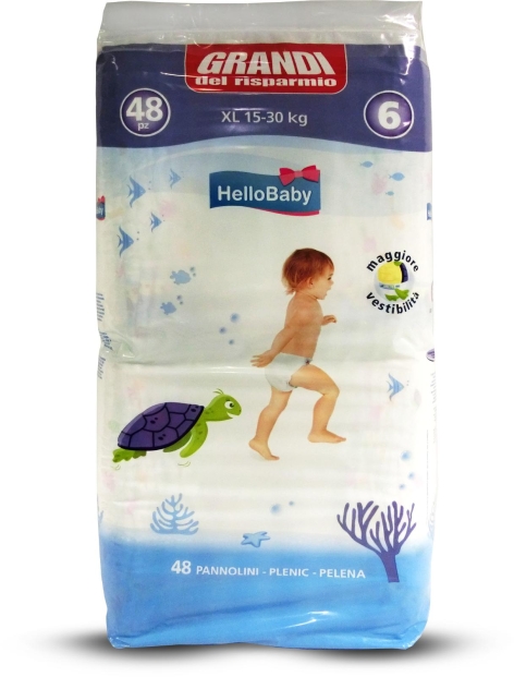 PANNOLINI X-LARGE, 15-30 KG, 
48 PZ