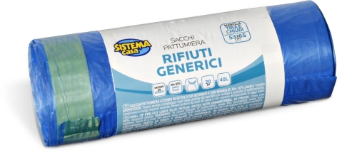 SACCHI RIFIUTI GENERICI 53 X 65 CM AZZURRI, 20 PZ