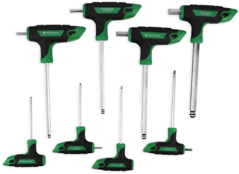 SET 8 CHIAVI TORX O ESAGONALI CON TESTA SFEROPOLIEDRICA