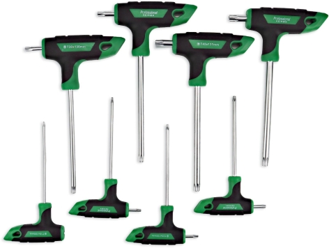 SET 8 CHIAVI TORX O ESAGONALI CON TESTA SFEROPOLIEDRICA