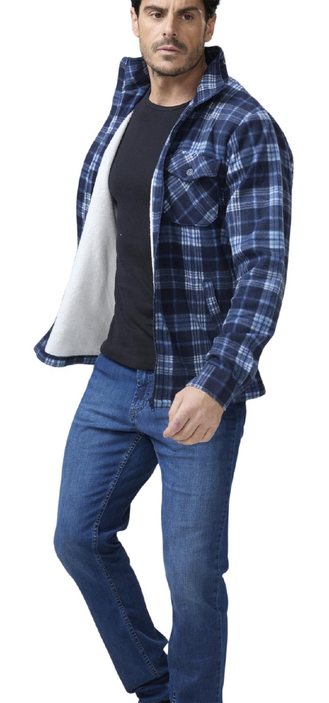 CAMICIA PILE UOMO FODERATA IN ORSETTO