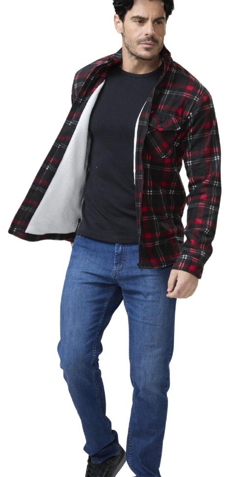 CAMICIA PILE UOMO FODERATA IN ORSETTO