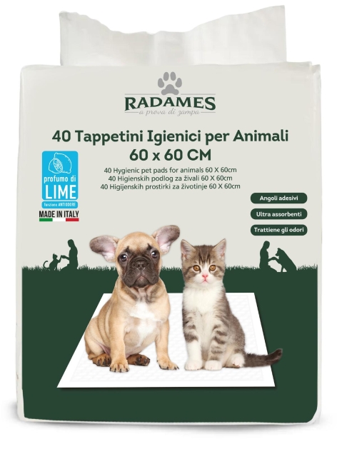 SET 40 TAPPETINI IGIENICI PROFUMATI PER ANIMALI 60x60