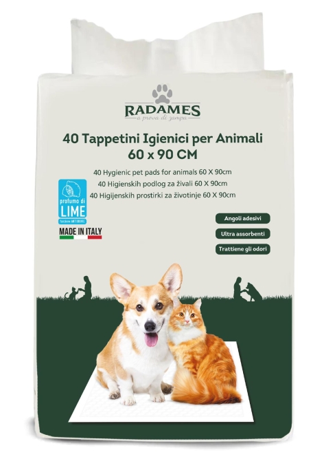 SET 40 TAPPETINI IGIENICI PROFUMATI PER ANIMALI 60X90