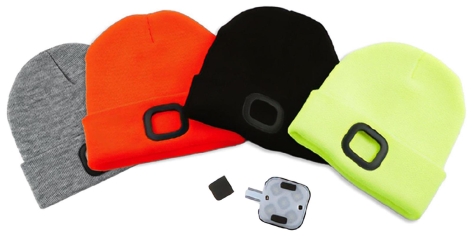 BERRETTO TINTA UNITA CON LUCE LED RICARICABILE