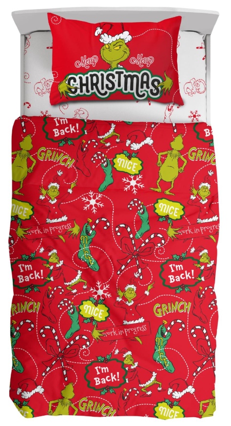 COMPLETO LETTO/COPRIPIUMINO 'ELF ON THE SHELF' / 'GRINCH'