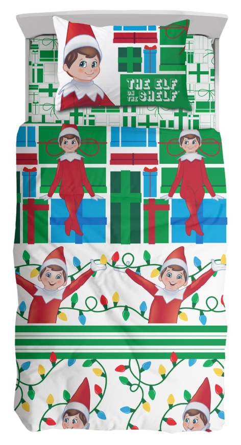 COMPLETO LETTO/COPRIPIUMINO 'ELF ON THE SHELF' / 'GRINCH'