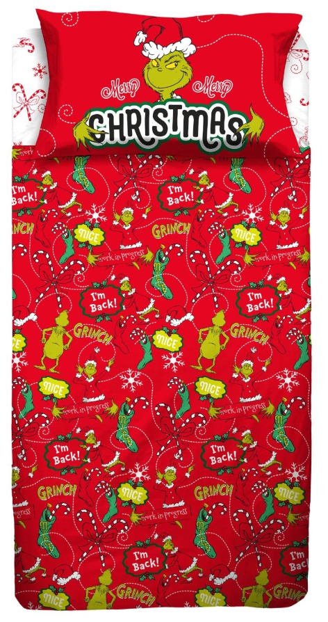 COMPLETO LETTO/COPRIPIUMINO 'ELF ON THE SHELF' / 'GRINCH'