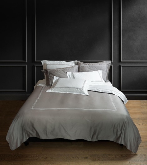 COMPLETO COPRIPIUMINO MATRIMONIALE 'PARAH' - GRIGIO