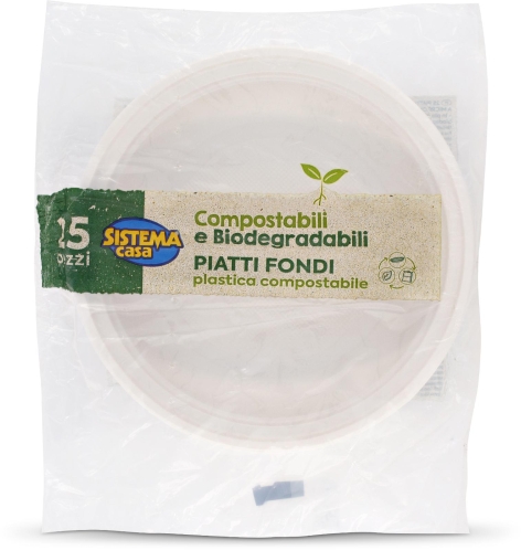 PIATTI FONDI COMPOSTABILI, 25 pz