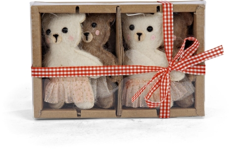 DECORI IN TESSUTO 9 CM / DECORI IN LEGNO 12 PEZZI