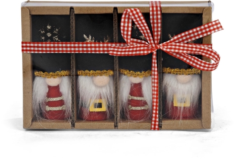 DECORI IN TESSUTO 9 CM / DECORI IN LEGNO 12 PEZZI