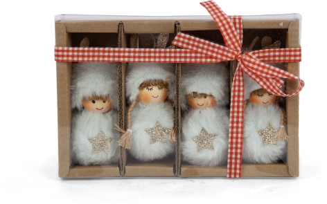 DECORI IN TESSUTO 9 CM / DECORI IN LEGNO 12 PEZZI