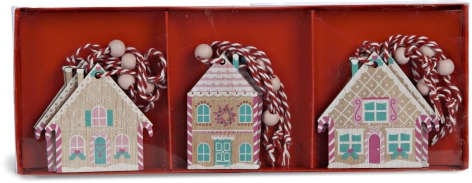 DECORI IN TESSUTO 9 CM / DECORI IN LEGNO 12 PEZZI