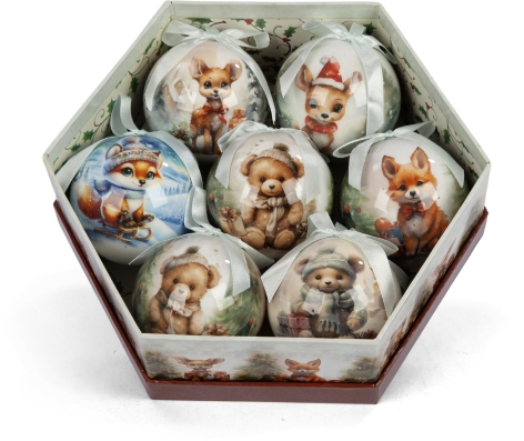 SET 7 PALLINE DI NATALE