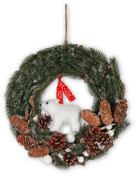 ALBERO 70 CM DA PARETE CON LED/CORONA DECORATIVA Ø 35 CM