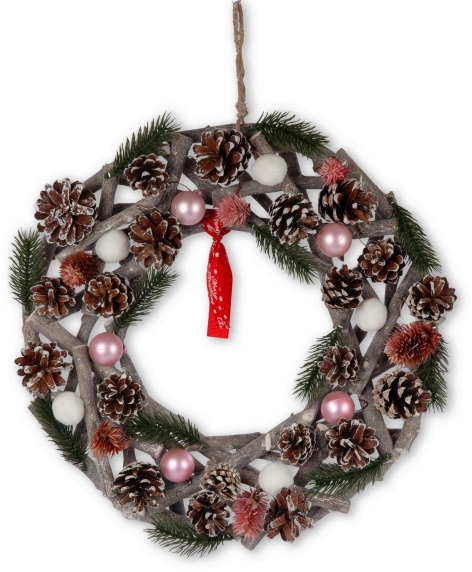 ALBERO 70 CM DA PARETE CON LED/CORONA DECORATIVA Ø 35 CM