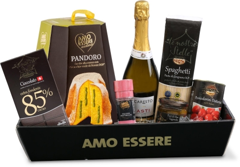 .CESTO NATALE LE STELLE C/PANDORO, 7PZ