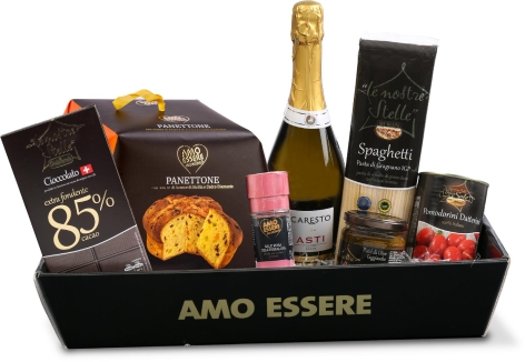 .CESTO NATALE LE STELLE C/PANETTONE, 7PZ