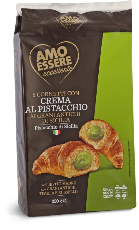 CORNETTI CON CREMA AL PISTACCHIO, 5 PZ
