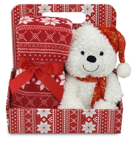 SET PELUCHE CON PLAID STAMPATO