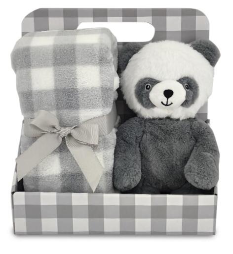SET PELUCHE CON PLAID STAMPATO