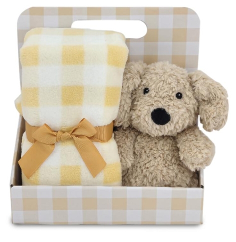 SET PELUCHE CON PLAID STAMPATO
