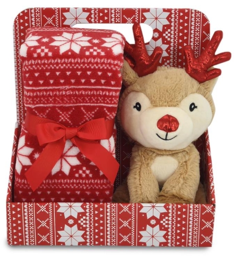 SET PELUCHE CON PLAID STAMPATO