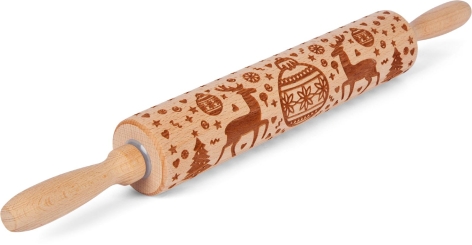 MATTARELLO IN LEGNO CON DECORAZIONI NATALIZIE