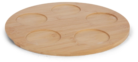 SET 5 CIOTOLE CON VASSOIO IN BAMBÙ