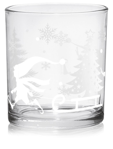 SET 6 BICCHIERI 
IN VETRO DECORATO 'CERVE'