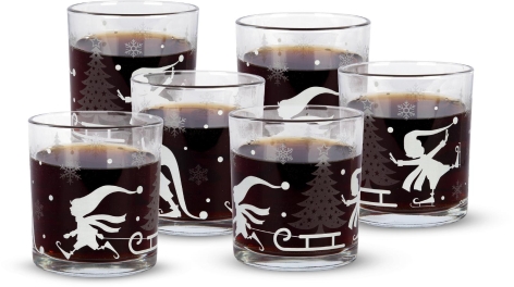 SET 6 BICCHIERI 
IN VETRO DECORATO 'CERVE'