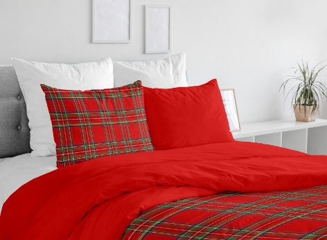 COMPLETO LETTO/PARURE COPRIPIUMINO IN FLANELLA MATRIMONIALE