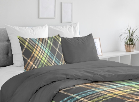 COMPLETO LETTO/PARURE COPRIPIUMINO IN FLANELLA MATRIMONIALE