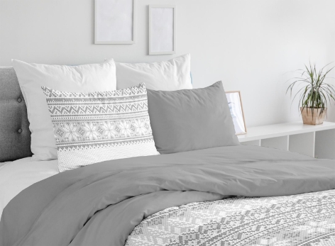 COMPLETO LETTO/PARURE COPRIPIUMINO IN FLANELLA MATRIMONIALE