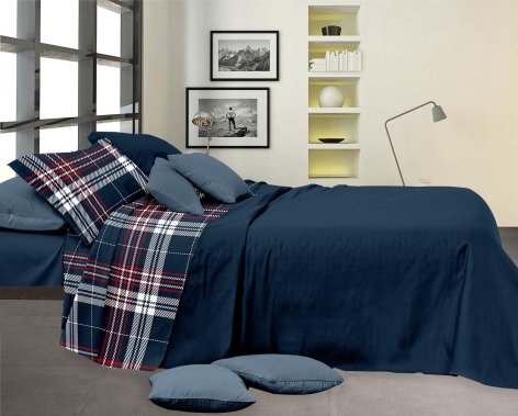 COMPLETO LETTO/PARURE COPRIPIUMINO IN FLANELLA MATRIMONIALE