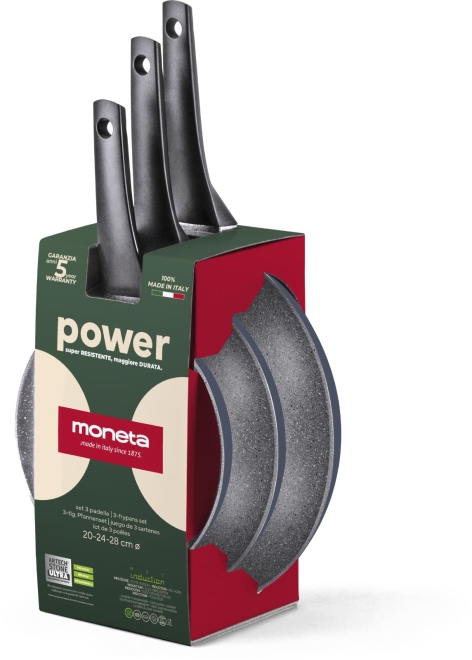 SET 3 PADELLE 'MONETA POWER' 20 + 24 + 28 CM