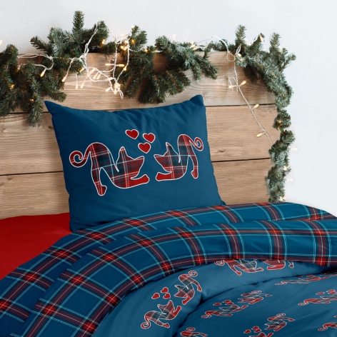 PARURE COPRIPIUMINO SINGOLO "CHRISTMAS TARTAN"