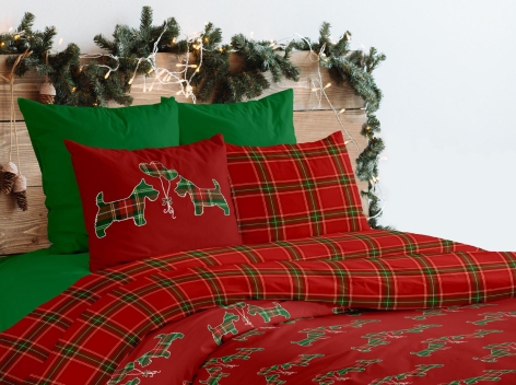 PARURE COPRIPIUMINO MATRIMONIALE "CHRISTMAS TARTAN"