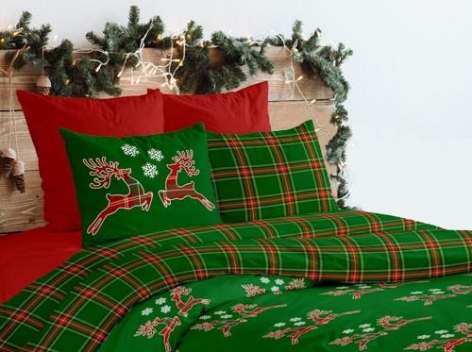 PARURE COPRIPIUMINO MATRIMONIALE "CHRISTMAS TARTAN"