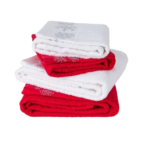 Set 2 coppie asciugamani 
in spugna